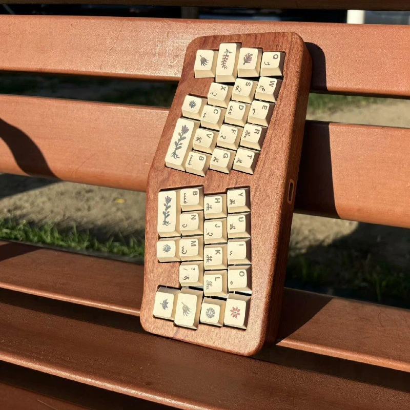 

Qaz Alice Walnut 40% Mechanical Keyboard Kit Custom 46keycaps FR4 Plate Wired Bluetooth Hot-swap Gasket Structure Kit for Gamer