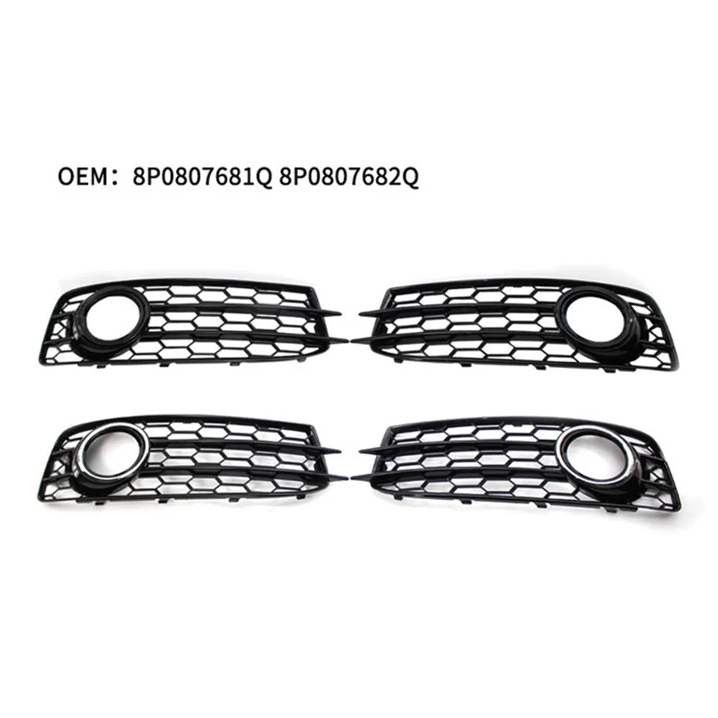 R4-Frontstoßstange Nebelscheinwerferabdeckung Racing Grille für A3 Sport 2008–2012 8P0807682M 8P0807681M 8P0807681Q