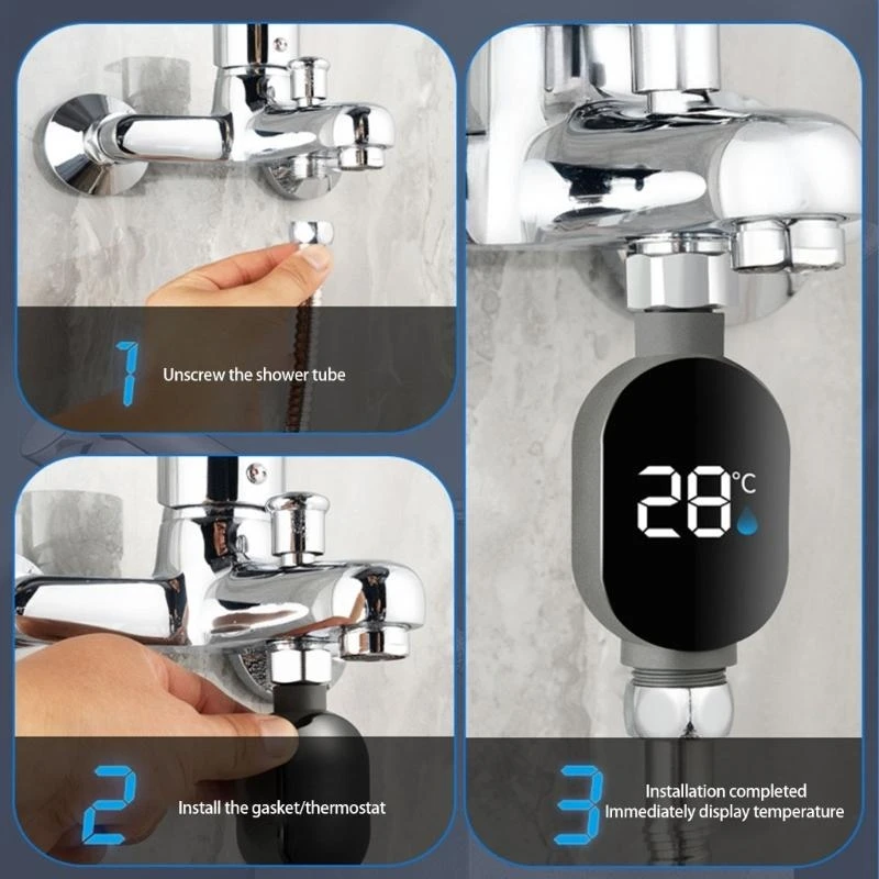 LED Digital Display Water Temperature Meter Thermostat Shower Temperature Meter