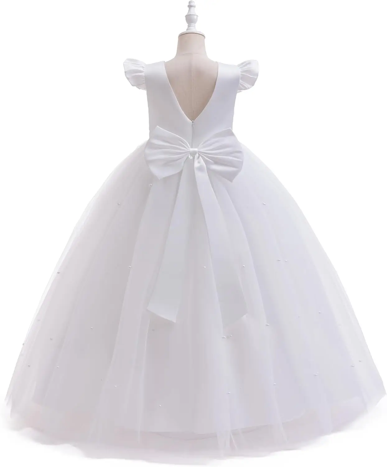 Flor meninas cetim tule vestido de dama de honra longo uma linha casamento aniversário pageant vestidos de festa flor menina vestido de baile