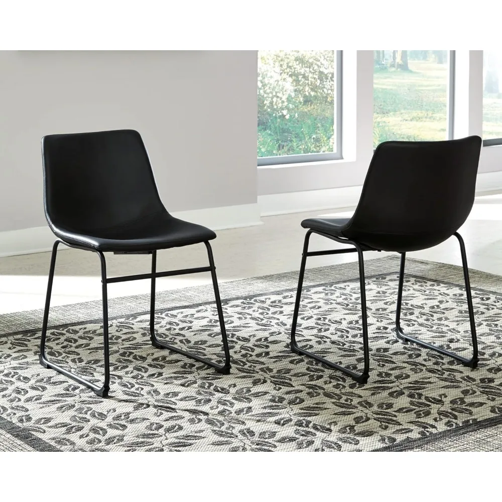 

Signature Design Mid Century Dining Room Bucket Chair, 2 Count, Black Kitchen Chairs