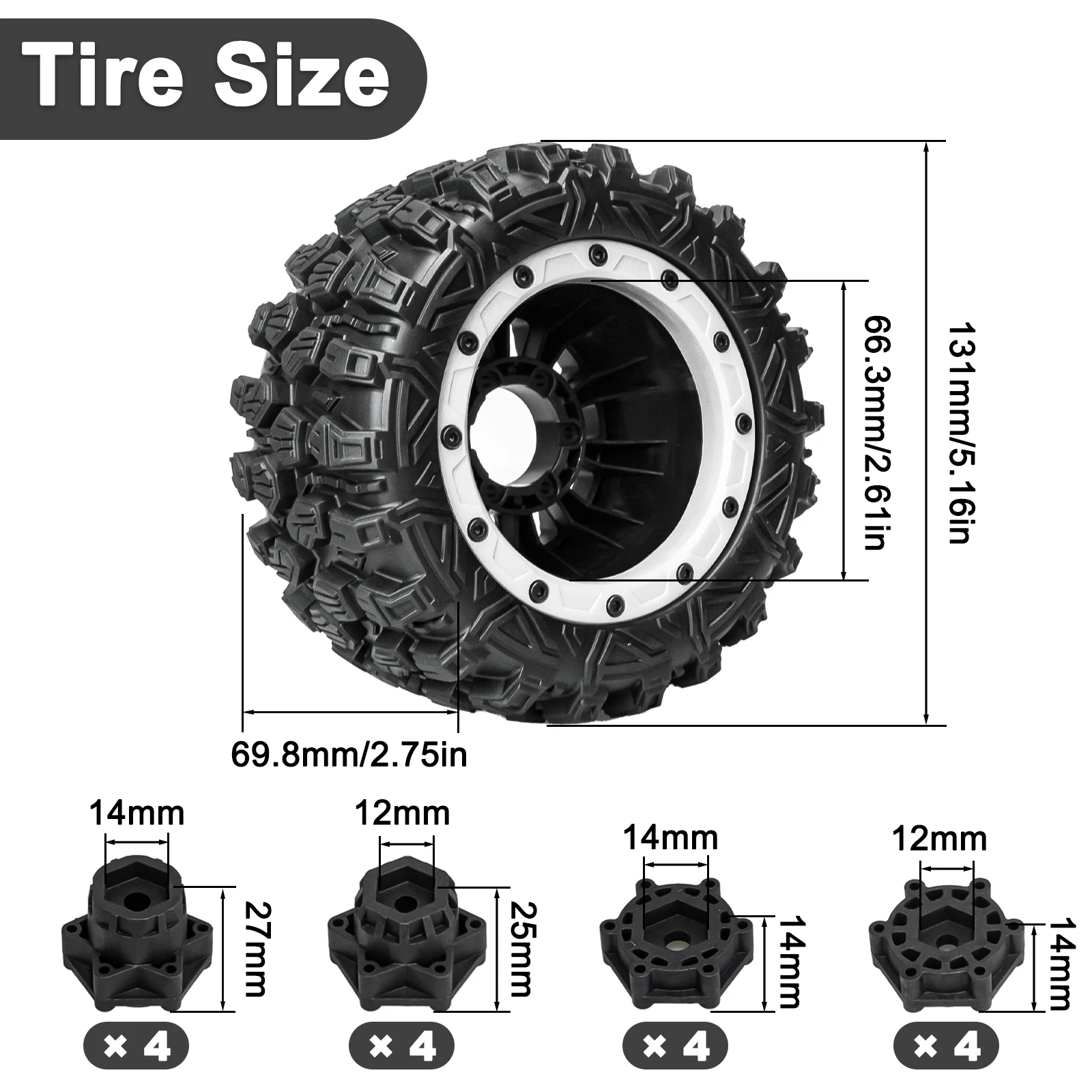 HFLRC 4 stuks 1/10 RC Monster  - Rc Truck Monster recensie en prijs