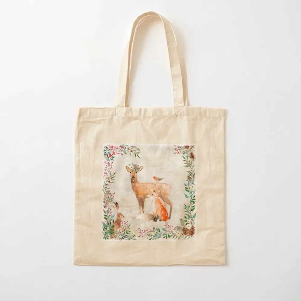 

Winter Woodland Friends Tote Bag Women's bag personalized the shopping trolley