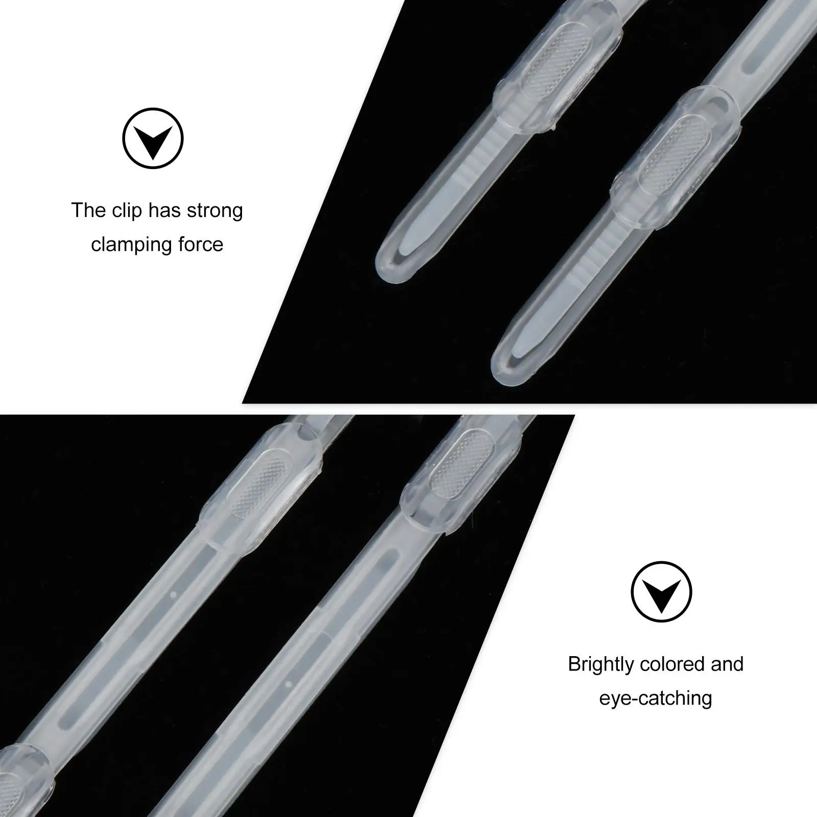 20 PCS Plastic Binder Paper Fasteners Clip Bookbinding Clips for School Practical Office Loose-Leaf