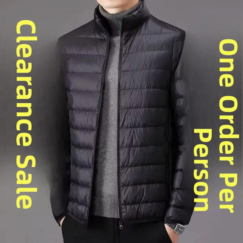 

Durable Lightweight ort down Jaet Men's Cotton Coat Hooded Stand Collar Autumn Winter Outerwear Easy to Clean Thin Model