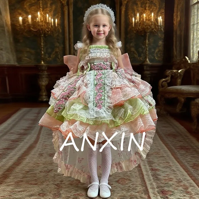 Girls Birthday Lolita Tutu Dress Trailing Princess Adult Party Dress Girls Wedding High Quality Dress Photography Clothes
