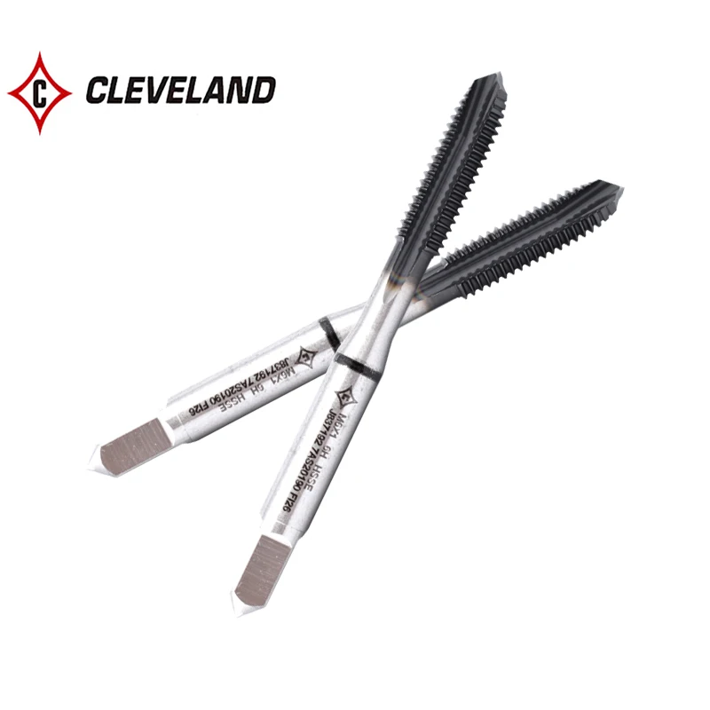 

CLEVELAND HSSE-M35 С покрытием JP Спиральный остроконечный метчик M2 M2.5 M3 M4 M5 M6 M8 M10 M12 M14 M16 Машинные резьбовые метчики для стали