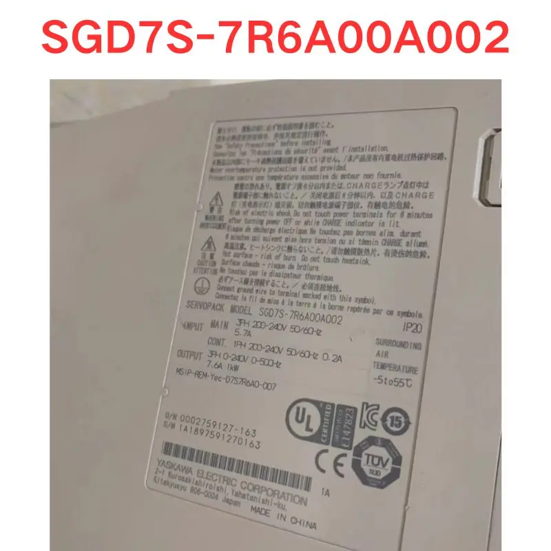 Used Servo driver SGD7S-7R6A00A002 Functional test OK