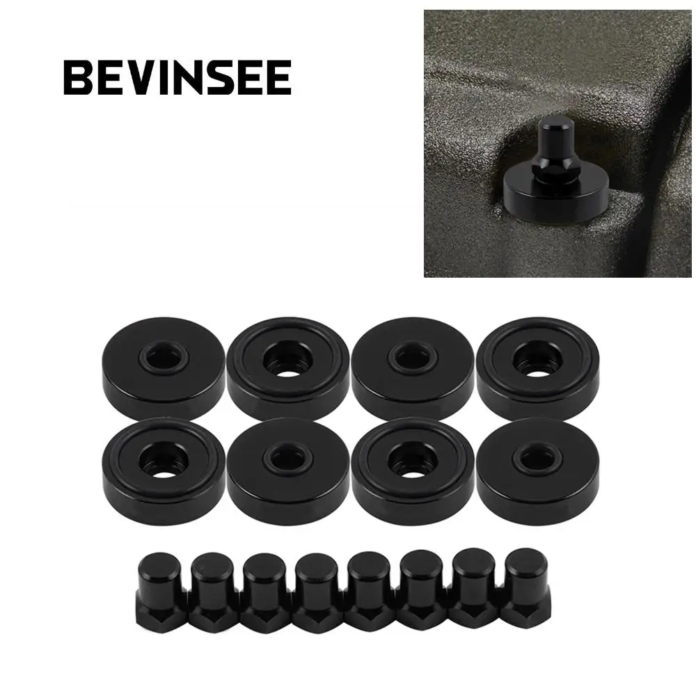 BEVINSEE Aluminum Valve Cover Washer Seal Bolt Nut Kit Black For Honda Acura B Series B16 B18 Vtec Engines Civic Si CRV Prelude