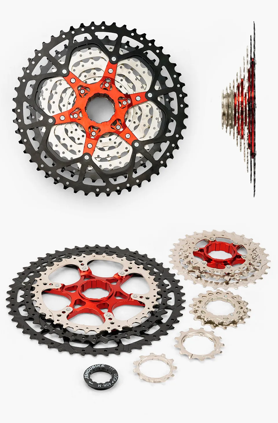JSHOUBIKE MTB Fahrradkassette 10-Gang Freilauf 32T/36T/40T/42T/46T/50T Kraftsparend/Leichtgewichtig Für SHIMANO/SRAM – Detail 7