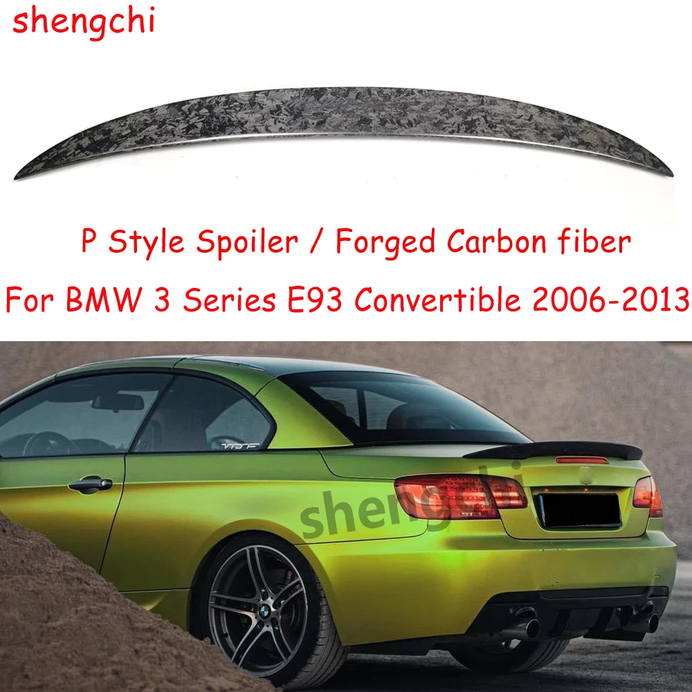 

M3 E93 P Style Forged Carbon Fiber Rear Trunk Spoiler for BMW 3 Series Convertible E93 318i 320i 323i 325i Spoiler 2006-2013