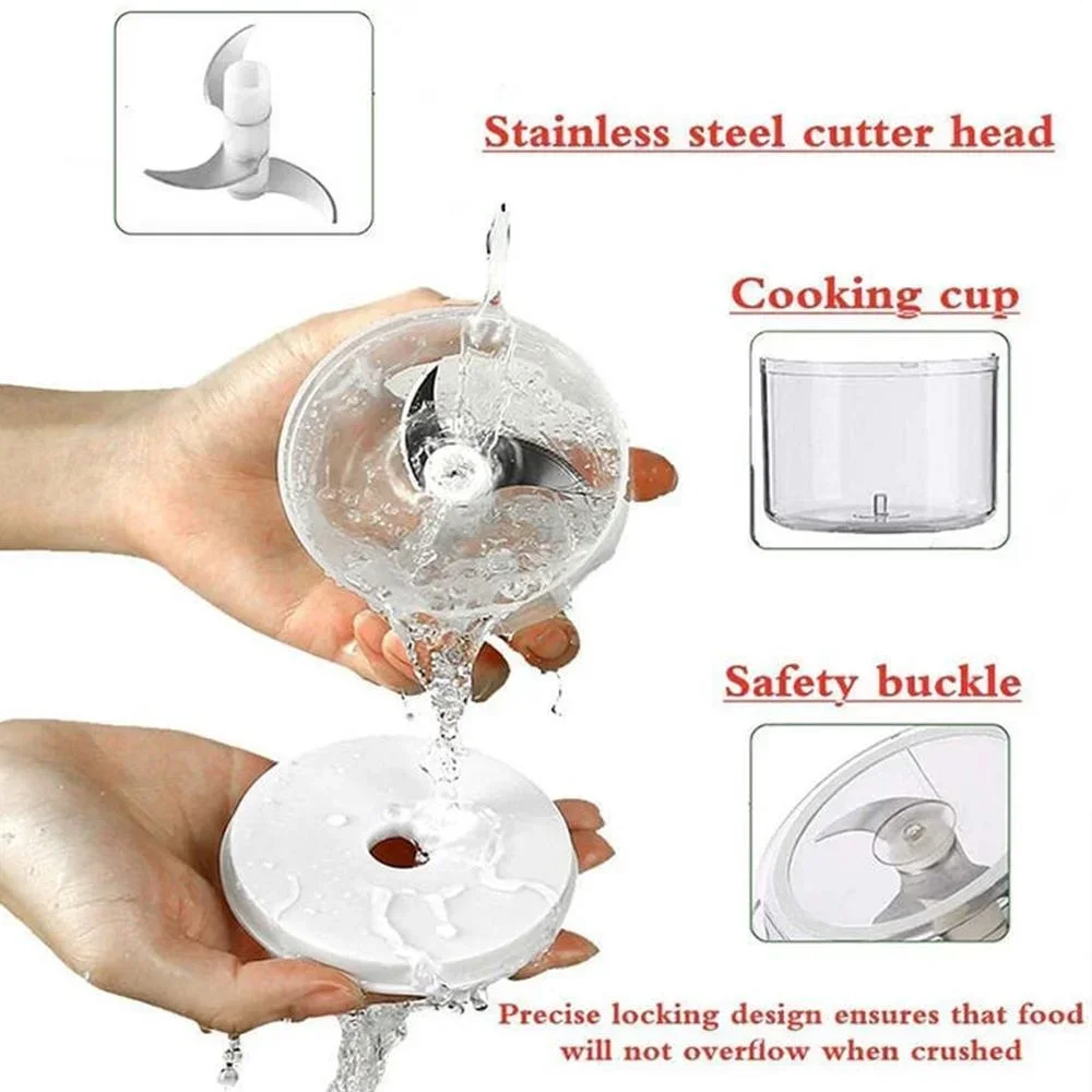 Electric Mini Garlic Vegetable Chopper Garlic Masher Portable Chopper Multi Function Meat Grinder Masher Machine  Usb Charging