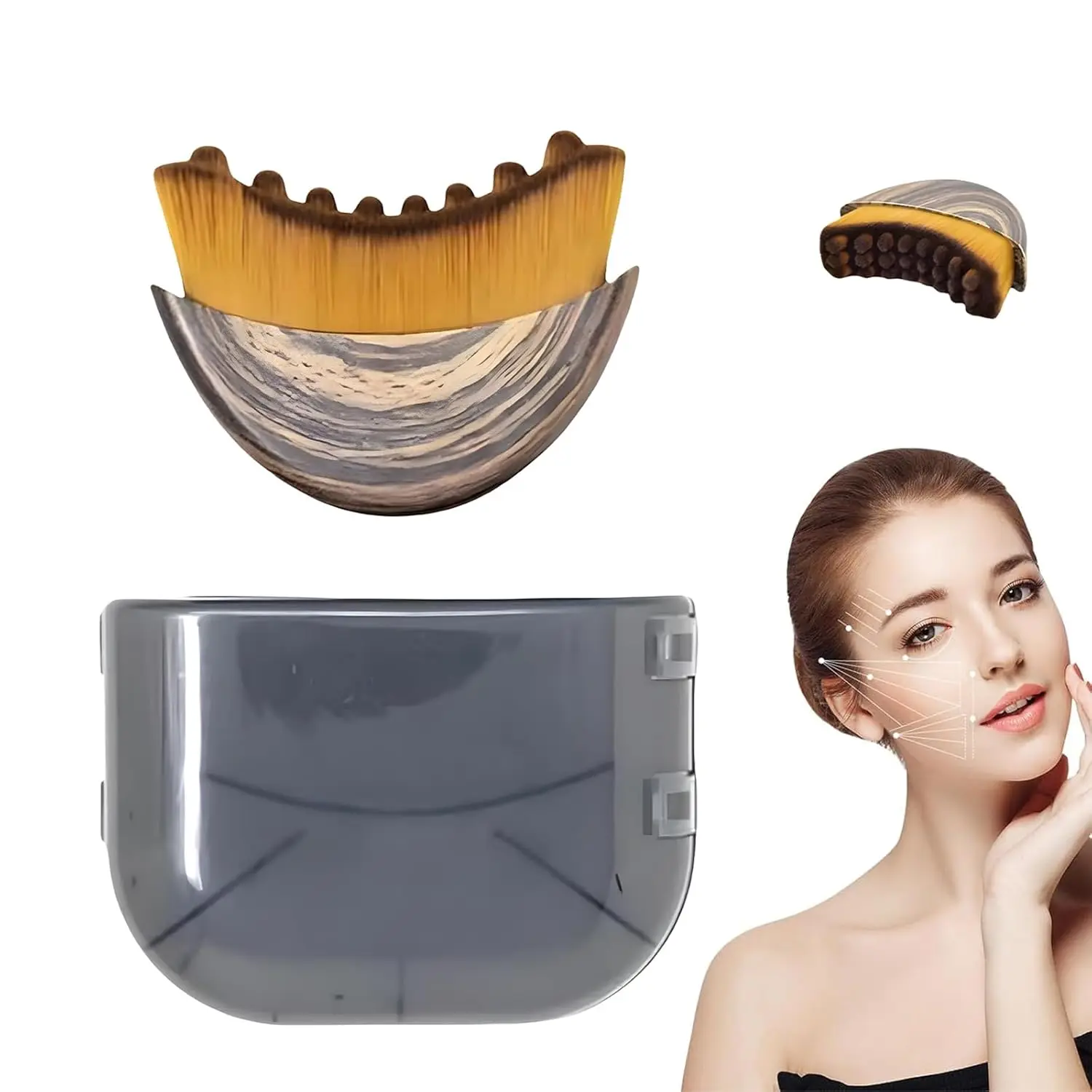 Nuevo cepillo Facial de contorno linfático, masajeador de drenaje linfático, cepillo Facial ergonómico, herramienta de escultura Facial para reducir la hinchazón