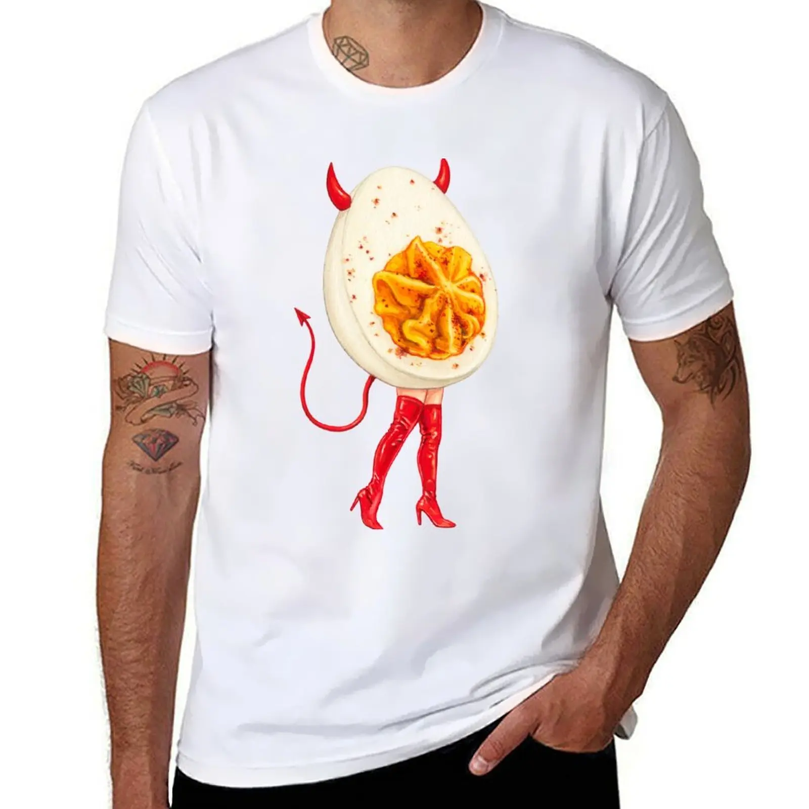 

Deviled Egg Pin-Up T-Shirt men t shirt cotton 100% man t shirt heavy cotton T-Shirt