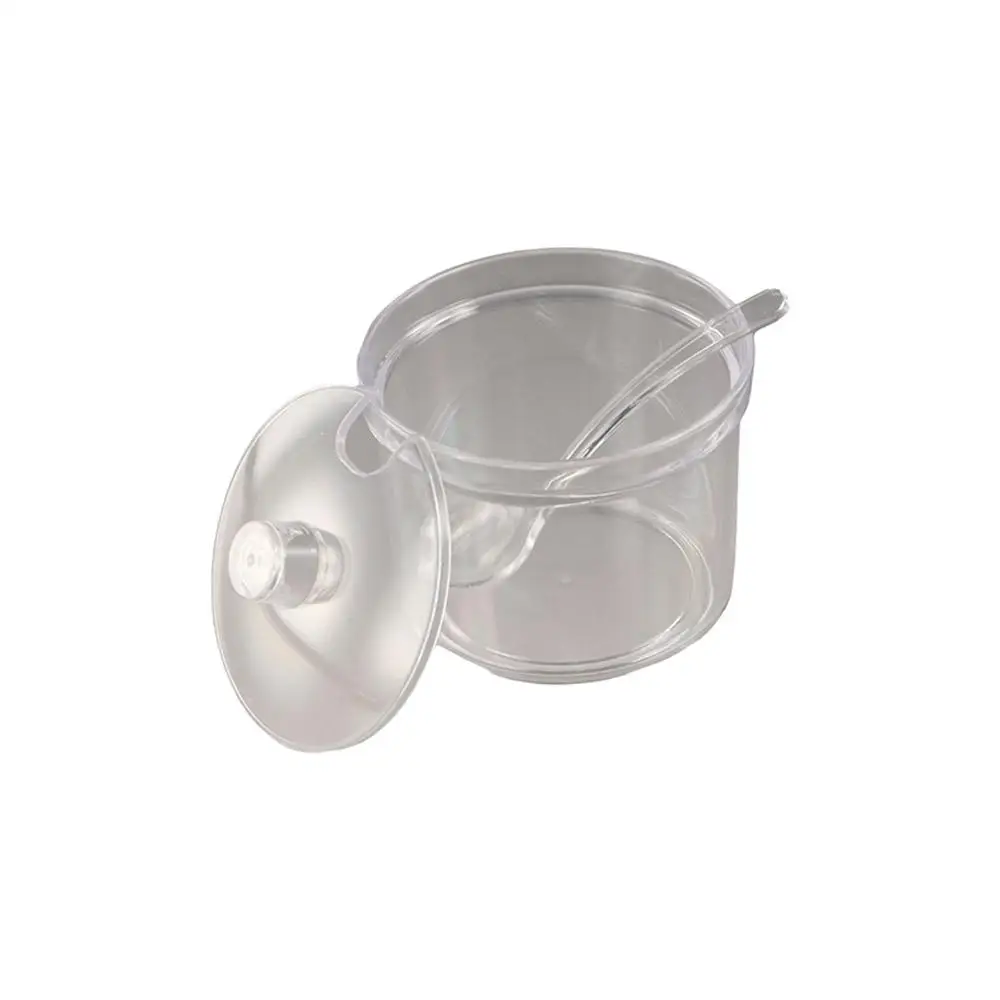 With Spoon and Lid Acrylic Sugar Bowl Anti-fall Transparent Seasoning Jar Visible Condiment Container Dining Table
