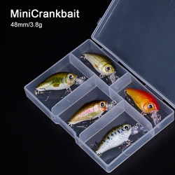 Hanlin Hot 3pcs/5pcs Suit 48mm/3.8g Hard Artificial Bait Mini Crankbait Fishing Lures Floating Wobblers Lure for Fishing Tackle