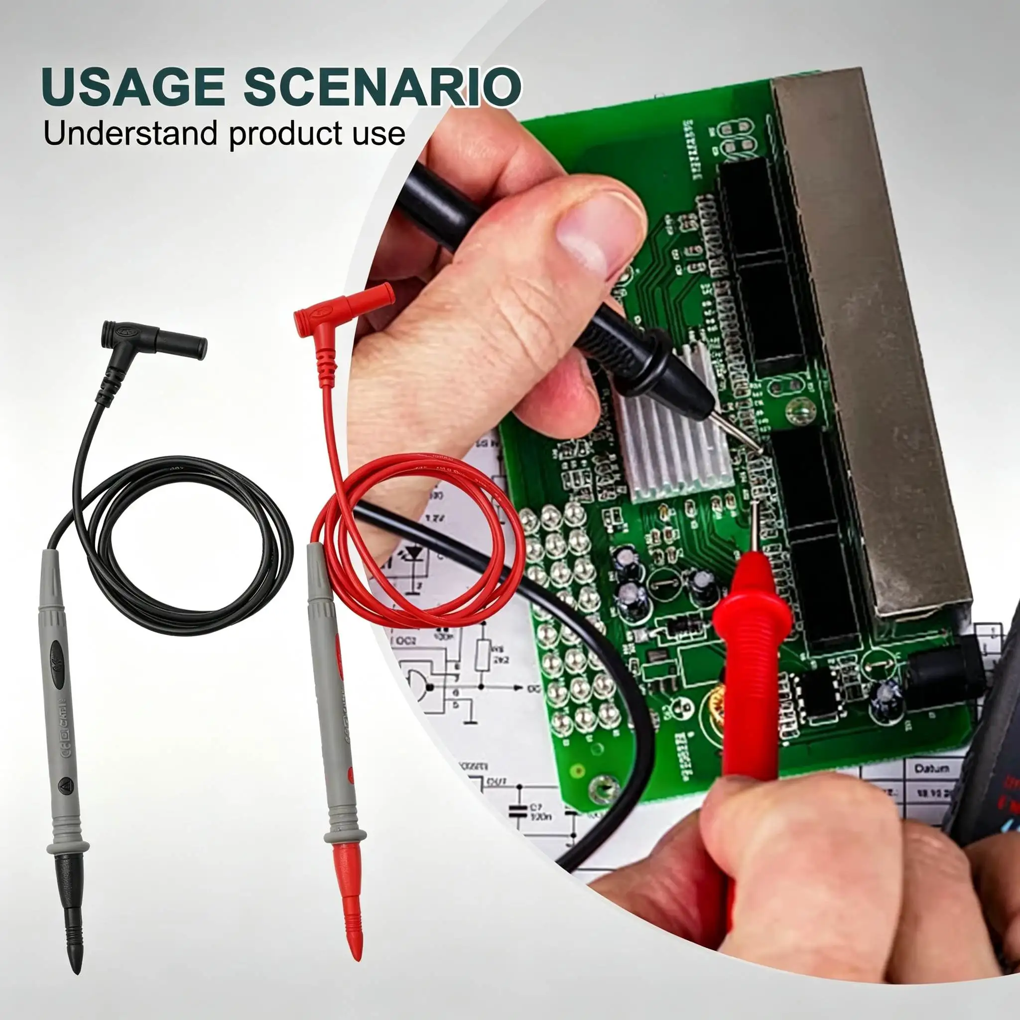 Silicone PVC Digital Multimeter Probe Test Leads 1000V 10A 20A Universal Needle Tip Multi Meter Tester Lead Probe Wire Pen Cable