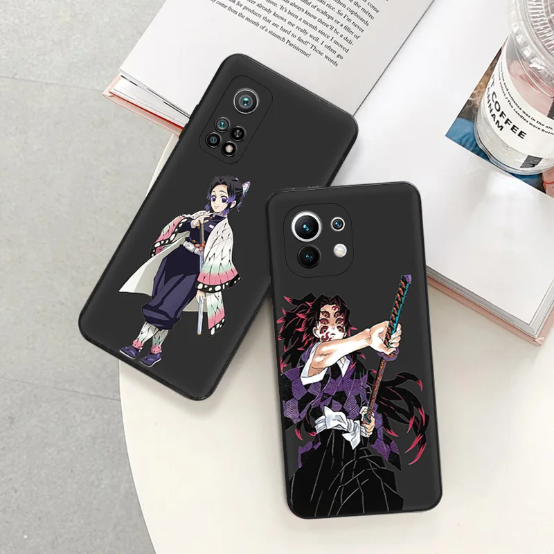 Phone Case for Redmi Note 11 Pro A1 A2 A3 K40 K50 K60 Xiaomi 14 CC9 C61 Demon Slayer Kimetsu No Yaiba Soft Black Silicone Cover image 2