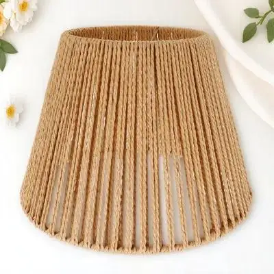 

Rattan Lamp Shade Vintage Wicker Boho Hanging Pendant Lampshade for Restaurant Home Table Lamp Soft Lighting Decor
