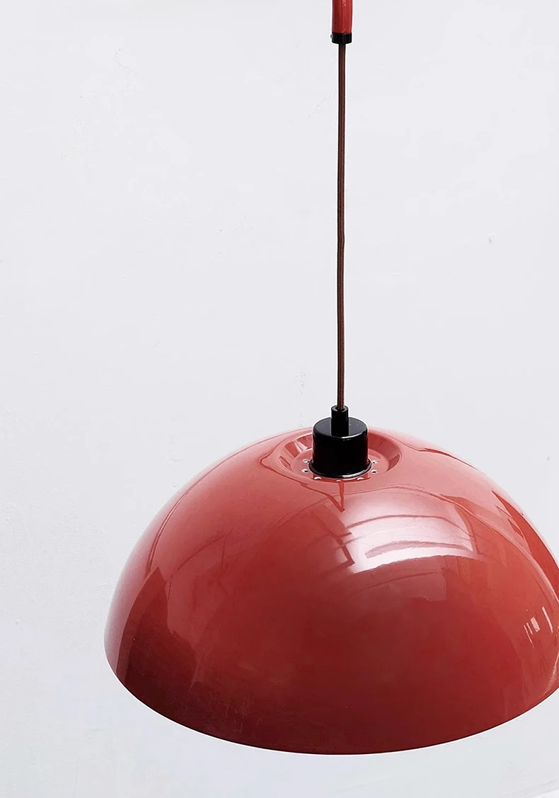 Vintage Red Metal Wall Lamp Long Arm