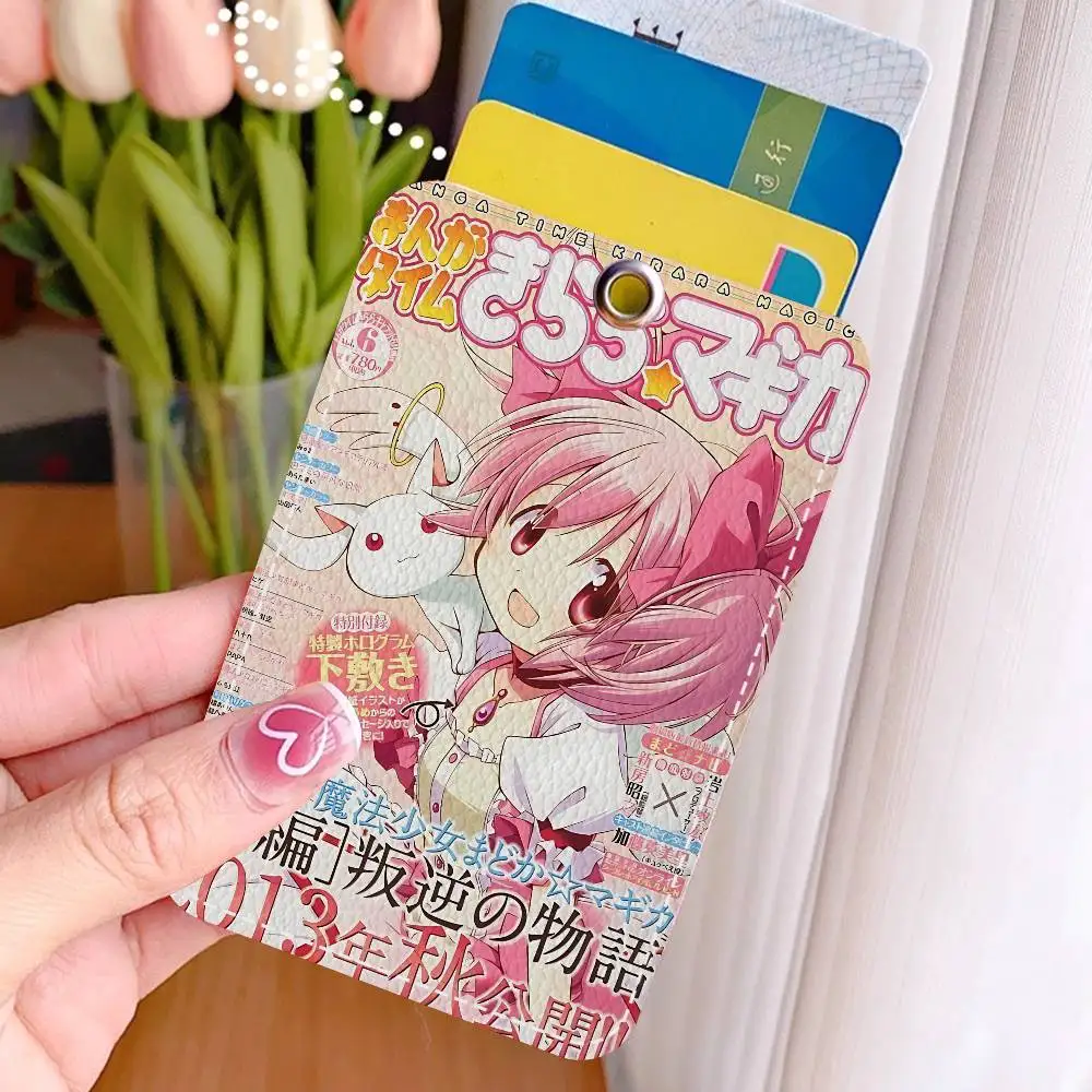 Puella Magi Madoka Magica حامل بطاقة مناسبة للبنك الأعمال حامل بطاقة العمل بطاقة الهوية الائتمانية شارة حقيبة حامل المفاتيح #6