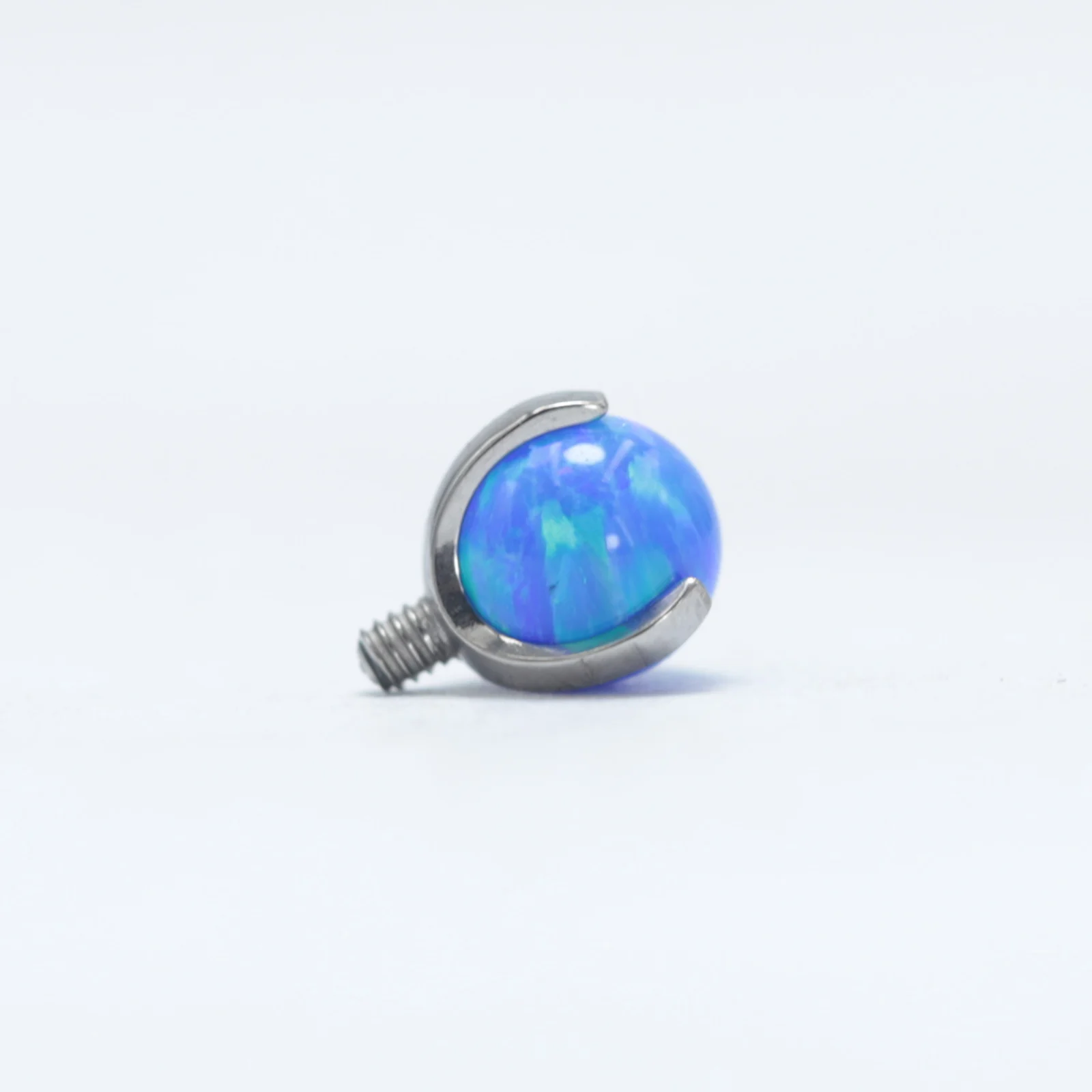 16G 14G Titanium Labret Stud Tongue Barbell Piercing Ball Replacement Opal Prong Setting Ball