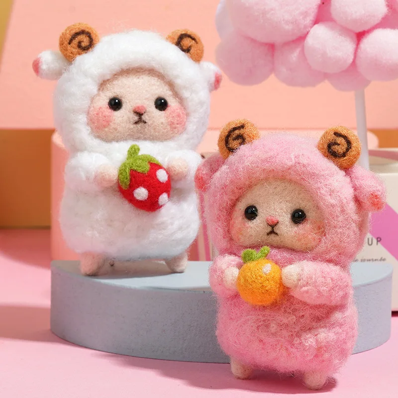 

New Poke Wool Felt Handmade DIY Doll Cartoon Cute Animal Series Material Kit Plush Toys Exercise Kids Hands-on Skills