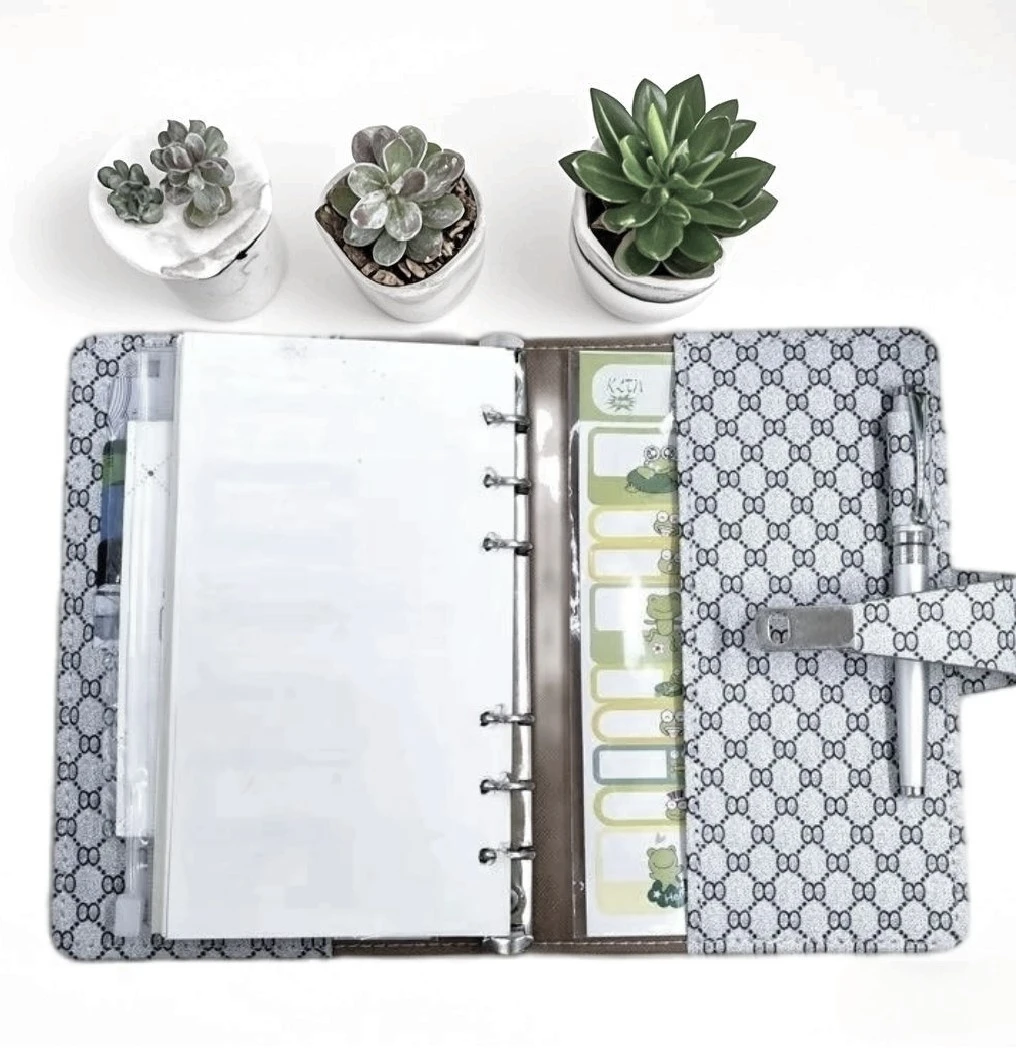 Makeasy Refillable Notebook A6 Biner Notebook With 2025 Calendar Amazing Pattern Cover Notebook Organizer Bag