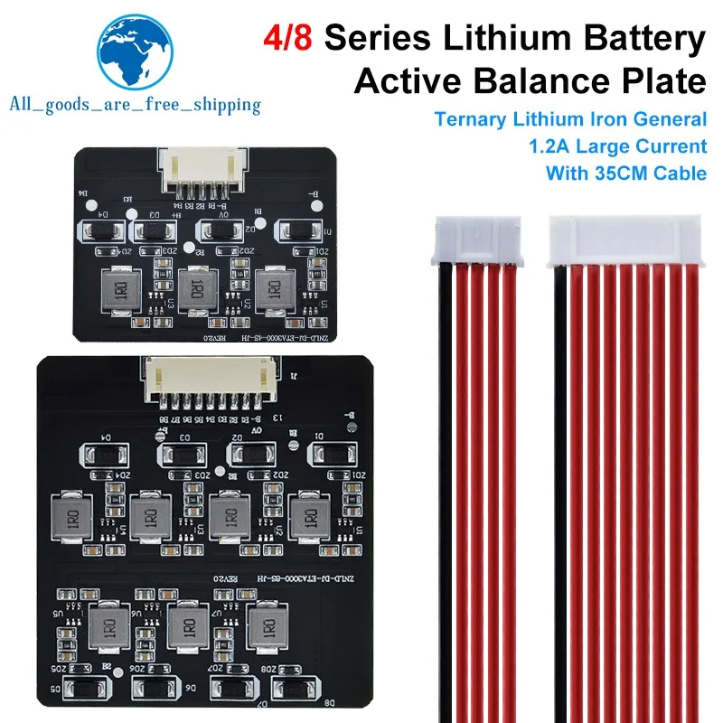 TZT BMS 2S-8S 1.2A Balance Board Lifepo4 LTO Lithium Battery Active Equalizer Balancer Energy Transfer Board BMS 3S 4S 5S 6S 8S