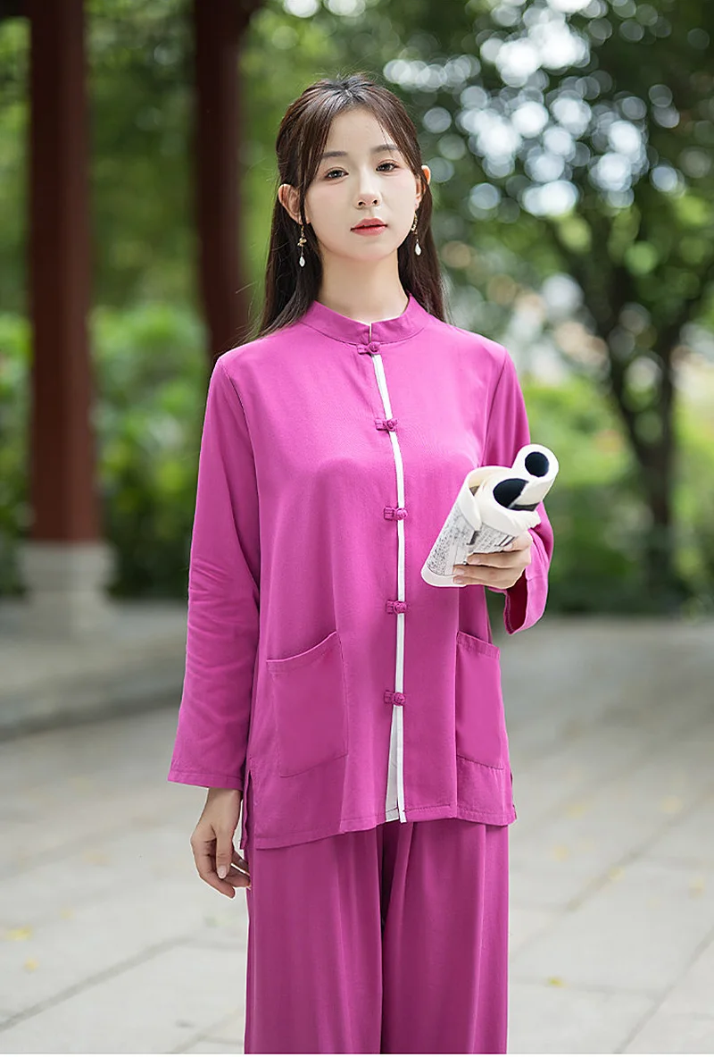 Women's Unisex Tai Chi Suit 2-Piece Set Chinese National Style Zen-Inspired Meditation & Practice Wear for Adults
