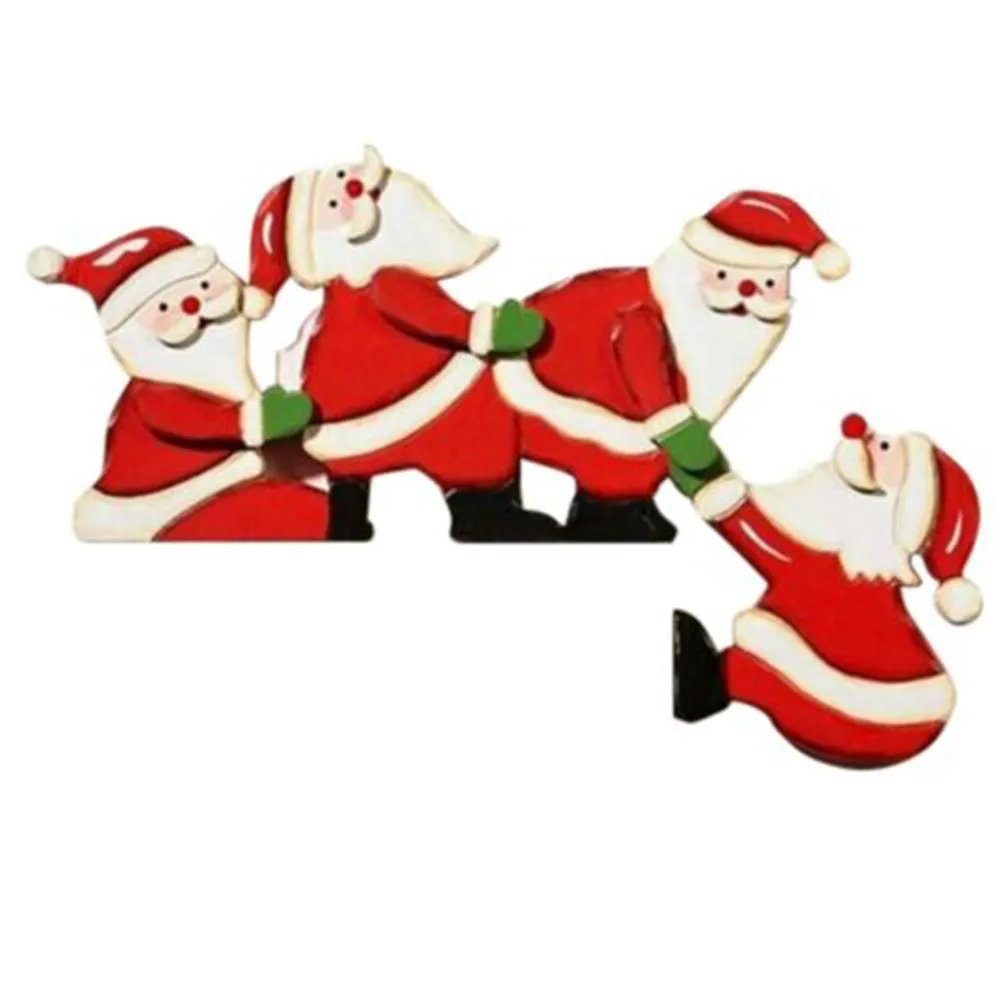 Christmas Door Frame Wooden Decoration Santa Claus Elk Angel Liveroom Merry Party Decor Doorway Ornament Non Fading 20x10cm