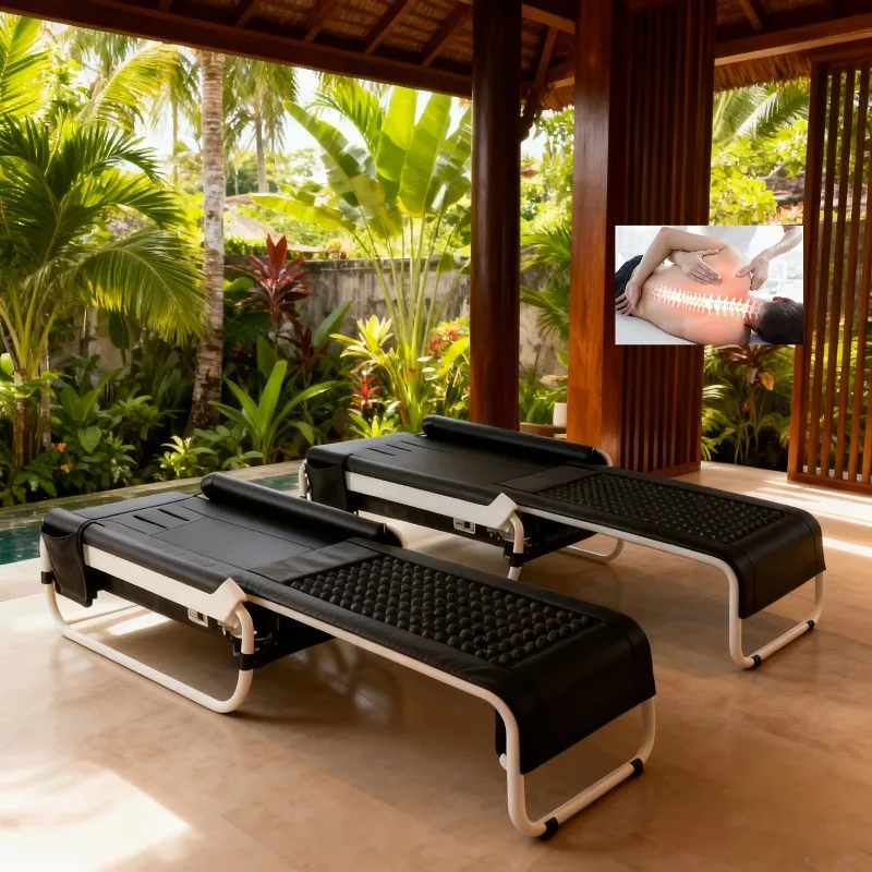 Korean V3 V4 Chiropractic Spine Health Care Infrared Heating Therapy Electric Relieve Pain Thermal Jade Massage Bed