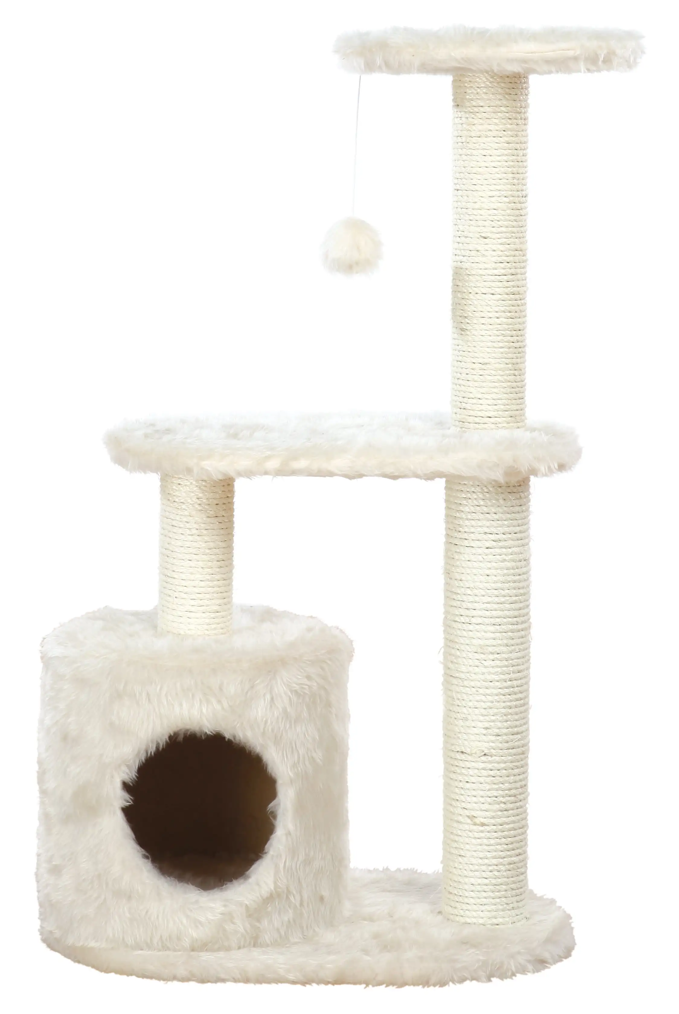 

TRIXIE Casta Plush & Sisal 3-Level 37.4" Cat Tree with Scratching Posts & Condo, Cream