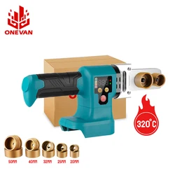 Onevan Recarregável Elétrica Hot Melt Welding Machine, Máquina de solda de plástico, Bateria Makita 18V, 1400W, 320 ° Pipe