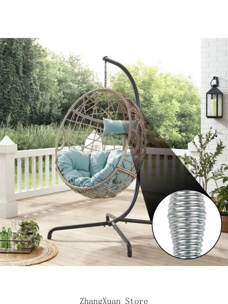 Hanging Chair Spring Stainless Steel Suspension Hardware Set with Spring, 2 Locking Carabiners and Link for Swing Chair Setup