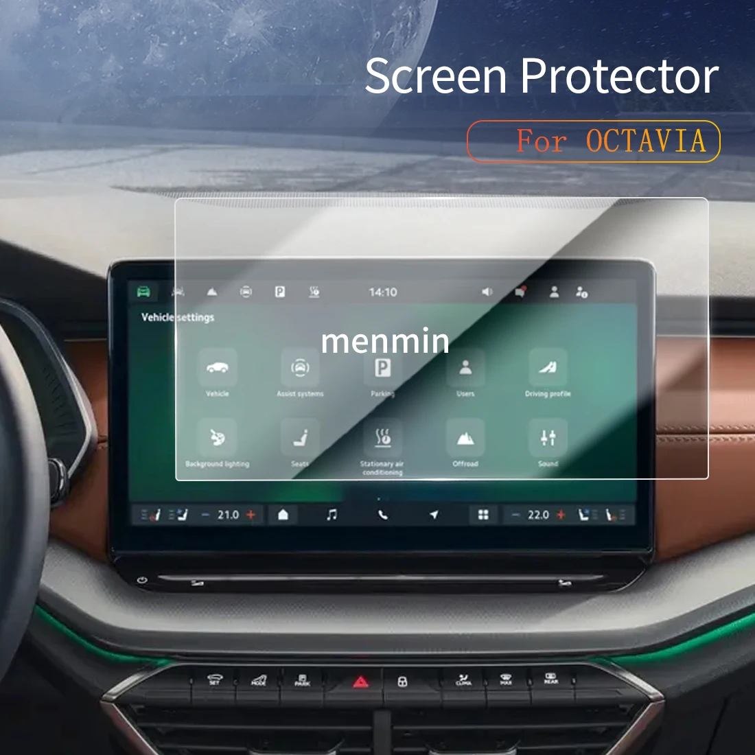 

Автомобильные наклейки Dash Carplay, зеркало, защита экрана, дисплей, закаленное стекло, защитный автомобиль для 25, общественный OCTAVIA