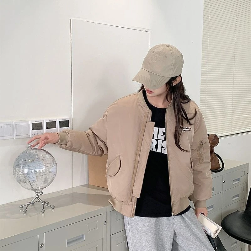 خارج الموسم التخليص الرجال النساء البيسبول سترة الشتاء سميكة معطف مبطن الولايات المتحدة نمط عمال سترة