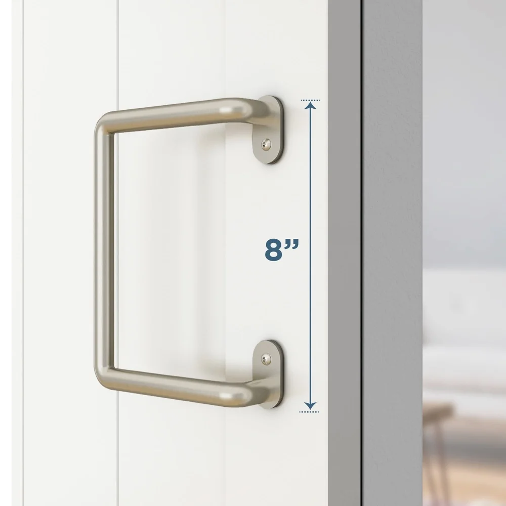 النيكل الساتان 8 بوصة مقبض سحب أبواب الحظيرة الموضة أجهزة قوية سهلة التركيب أداة تجديد المنزل