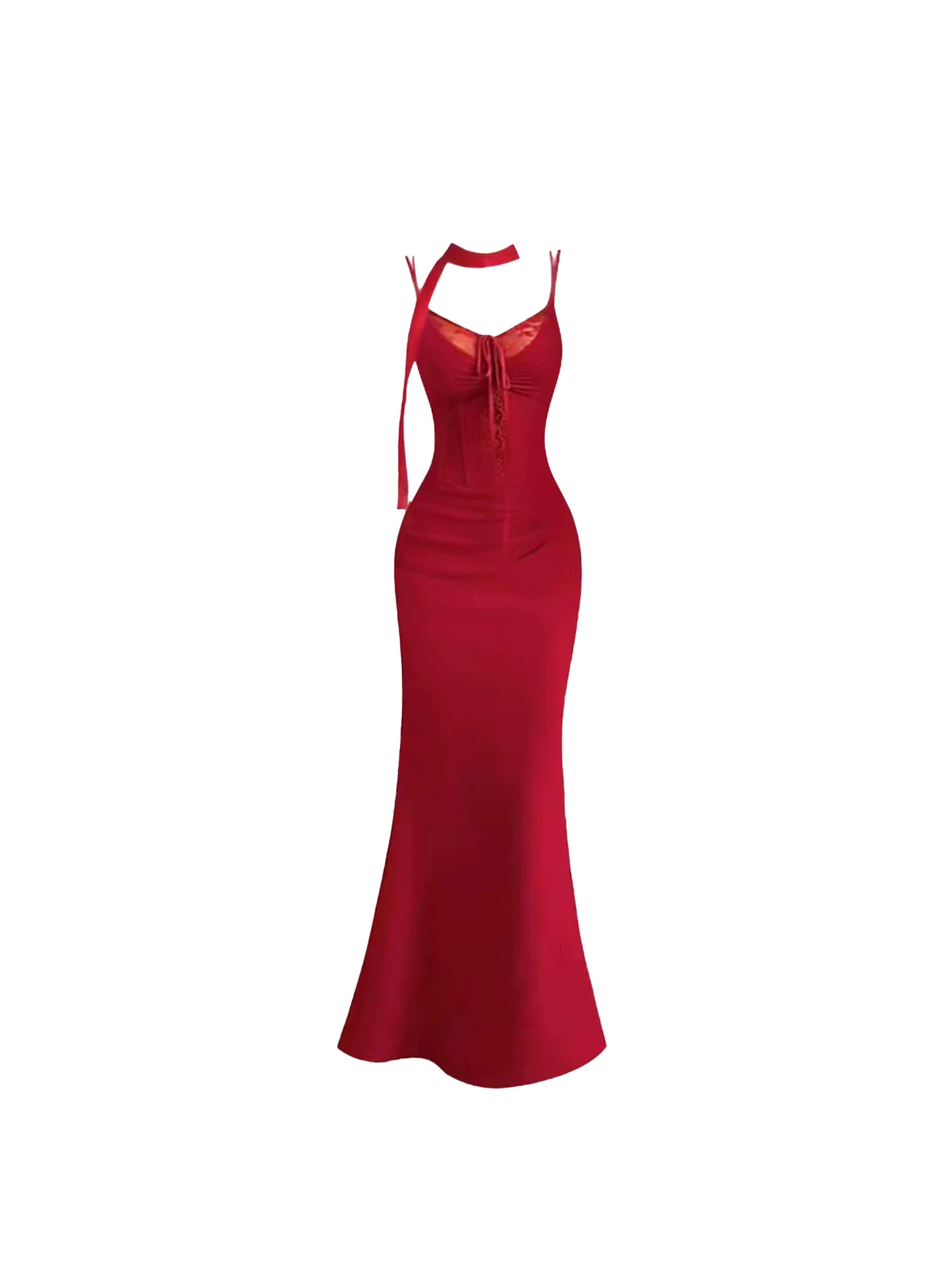 Sexy dentelle garniture ceinturée longue Dr femmes automne hiver coupe ajustée jupe moulante HEZA Fibone robe sans bretelles pour dames de grande taille