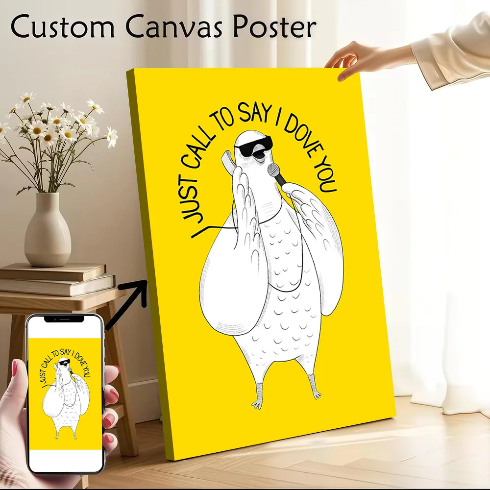Dove Singing Stevie Canvas Poster Wall Art Customizable High Quality Printed Picture for Room Decorations Home Decor Accessories
