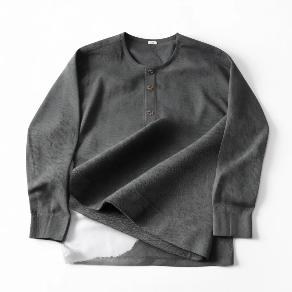 Mens Long Sleeve Polo Shirt Casual Lapel Slim Fit Solid Color Undershirt Soft Breathable Daily Basic Top Autumn