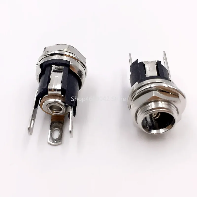 10PCS/Lot DC-025M DC025M Power DC Socket 5.5*2.1/2.5MM Jack Connector with Nut 5.5*2.1 / 5.5*2.5