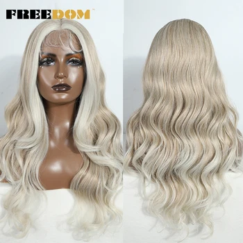 חופש תחרה סינתטי פאות עבור נשים גוף גלי דבש בלונדינית פאה בלונדינית 13 x4 x1 תחרה חזיתית פיאה מברה חום cosplay פאה