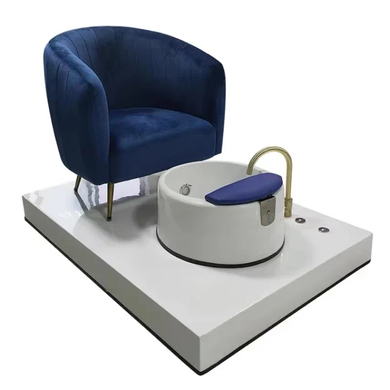 Custom Spa Furniture Set Nail Pedicure Station Pedicure Spa Chair With Glass Pedicure Sink