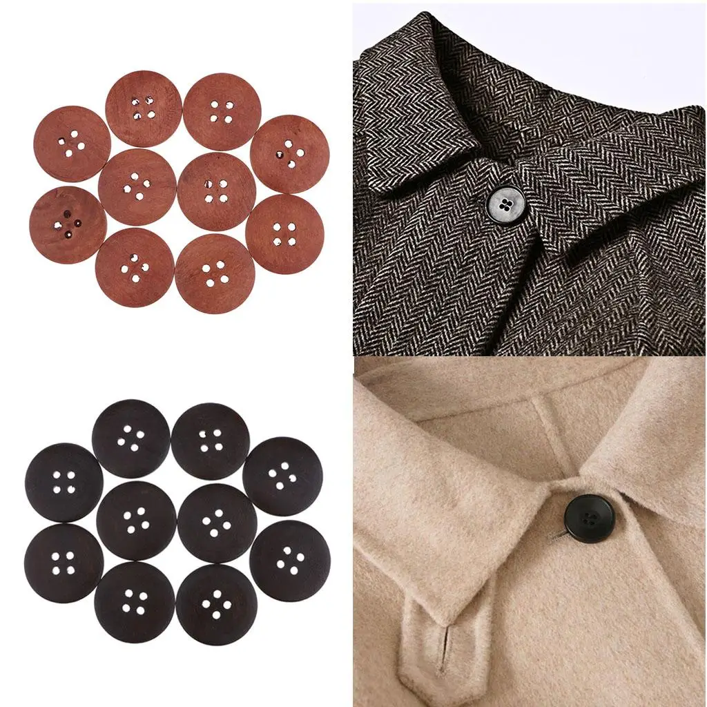 

Деревянные плоские круглые пуговицы с 4 отверстиями для шитья, декоративные элементы, материалы для рукоделия, аксессуары для одежды и DIY-проектов