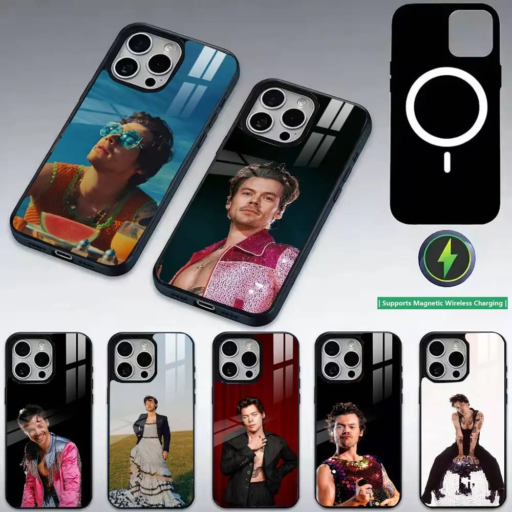 Singer H-Harry Styles Phone Case For iPhone17,16,15,14,13,12,11 Plus,Pro Allows magnetic wireless charging