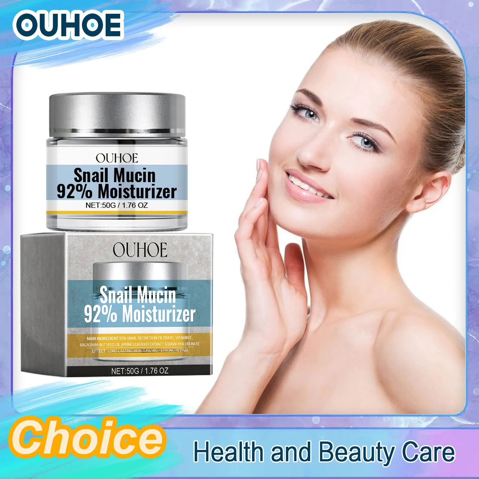 

Snail Mucin 92 Cream Anti Aging Remove Wrinkles Fading Dark Sopts Improving Dryness Brightening Moisturzing Firming Facial Cream