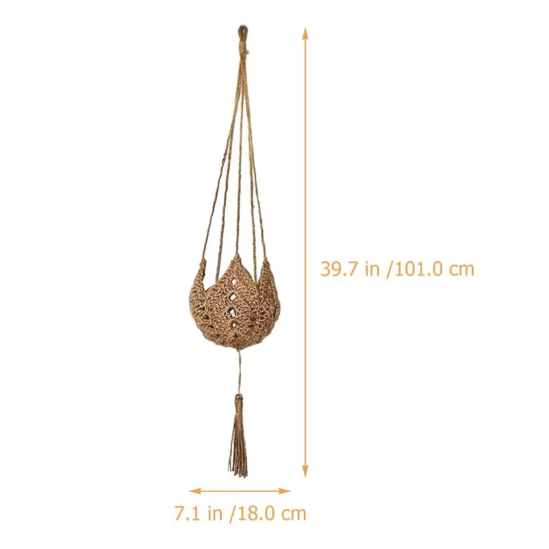 Hanging Net Hat Shaped Macrame Flower Pot Hanging Basket Sturdy Hand Woven Hanging Planter Hemp Rope Plant Hanger Wedding