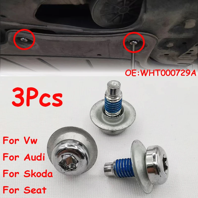Image of 3X Untere Spritzplattenschraube WHT000729A Für Vw Caddy Beetle Eos Golf Jetta Passat Polo Skoda Seat Audi A1 A2 A3 A4 A5 Q3