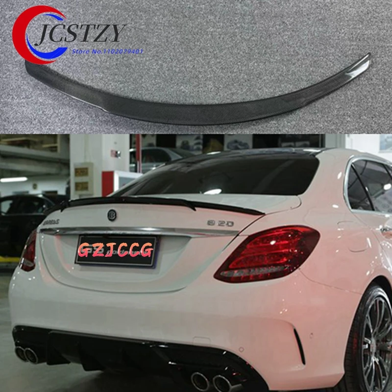 

For Benz C-Class W205 C63 C180 C200 C220 C250 2015 2016 4-Door Forged Carbon Fiber Rear Wing Spoiler